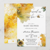 honingbij | Baby shower van zonnebloembijen Kaart (Voorkant / Achterkant)