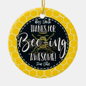 honingbij bedankt dat je geweldige vriend bent en  keramisch ornament (Voorkant)
