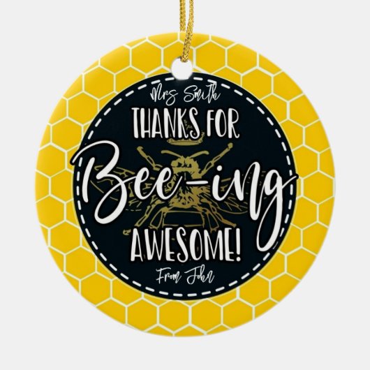 honingbij bedankt dat je geweldige vriend bent en  keramisch ornament (Voorkant)