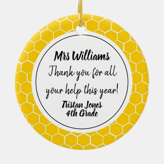 honingbij bedankt dat je geweldige vriend bent en  keramisch ornament (Achterkant)