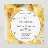 honingbij | Bee Baby shower Invitation Kaart (Voorkant / Achterkant)