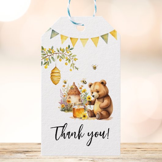 Honingbij Beer Baby Shower Bedankt Cadeaulabel