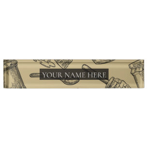 Honingbij Bijenkorf Vintage Chic Organisch Natuurl Naambordje