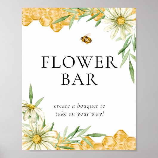 Honingbij Bloem Bloem Bar Station Bord Poster (Voorkant)
