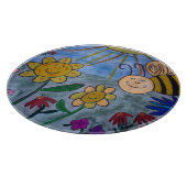 Honingbij & Bloemen Snijplank (Hoek)
