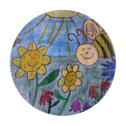 Honingbij & Bloemen Snijplank (Voorkant)