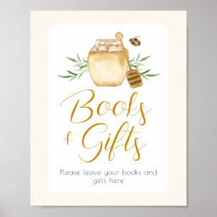 Honingbij Boeken en Cadeaus Baby Shower Tafelbordj Poster