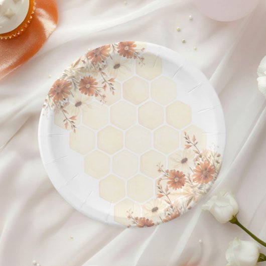 Honingbij Boho Wildflower eerste verjaardag Papieren Bordje