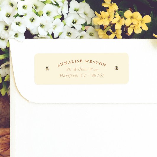 Honingbij Boter Geel Vintage Retouradres Etiket