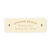 Honingbij Boter Geel Vintage Retouradres Etiket (Voorkant)
