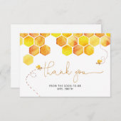 Honingbij bruidsbaby shower bedankkaart (Voorkant / Achterkant)