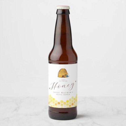 Honingbij Bruiloft Borrel Bierfles Etiket (Voorkant)