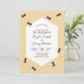Honingbij Bruiloft Kaart (Staand voorkant)