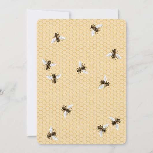 Honingbij Bruiloft Kaart (Achterkant)