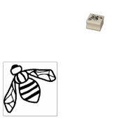 Honingbij Bug Insect Hand getekend Rubberstempel (Gestempeld)