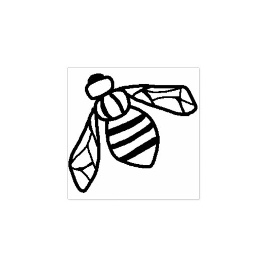 Honingbij Bug Insect Hand getekend Rubberstempel (Afrduk)