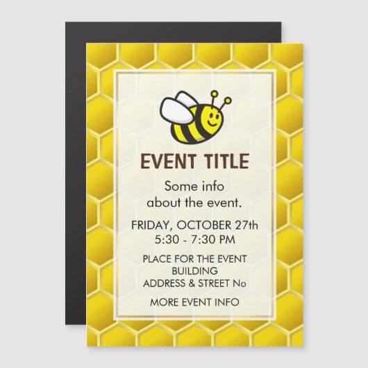 Honingbij Cartoon (Voorkant / Achterkant)