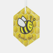 Honingbij Cartoon Glas Ornament (Voorkant links)