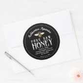  Honingbij Classy Black Pure Raw Honey Ronde Sticker (Envelop)