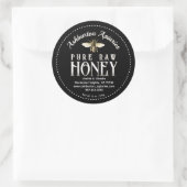  Honingbij Classy Black Pure Raw Honey Ronde Sticker (Tas)