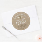  Honingbij Classy Kraft Pure Raw Honey Ronde Sticker (Envelop)