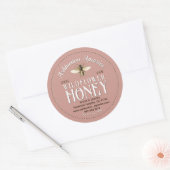  Honingbij Classy Pink Pure Raw Honey Ronde Sticker (Envelop)