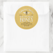 Honingbij Classy Yellow Pure Raw Honey Ronde Sticker (Tas)