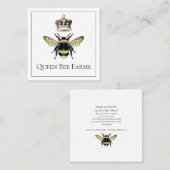 Honingbij Crown Bijenteelt Boerderij bijenstal Vierkante Visitekaartje (Voorkant / Achterkant)