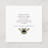 Honingbij Crown Bijenteelt Boerderij bijenstal Vierkante Visitekaartje (Achterkant)