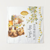 Honingbij Cute Poeh Beer Baby Shower Wandkleed (Voorkant (horizontaal))