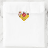 HONINGBIJ, CYCLAMENS RODE WAS SEAL HART MONOGRAM STICKER (Tas)