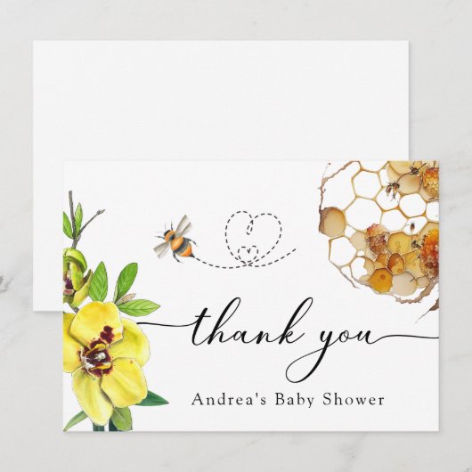Honingbij | Dank je wel  Bedankkaart (Voorkant / Achterkant)