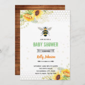 Honingbij douche verjaardagsuitnodiging kaart (Voorkant / Achterkant)