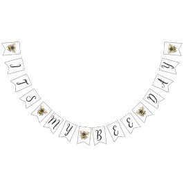 Honingbij eerste verjaardag Bunting Flags Vlaggetjes