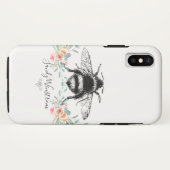 Honingbij en bloemen aangepaste naam Case-Mate iPhone case (Achterkant (horizontaal))