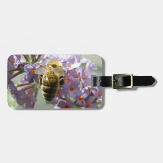 Honingbij en Buddleia Bloemen Custom Bagagelabel (Voorkant horizontaal)