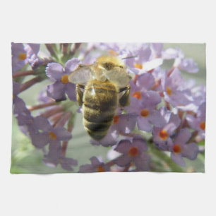 Honingbij en Buddleia Bloemen Keukenhanddoek