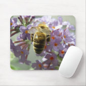 Honingbij en Buddleia Bloemen Muismat (Met muis)
