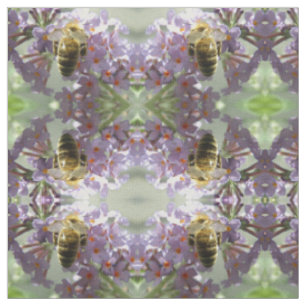 Honingbij en Buddleja Bloemen Geblokt Dier Stof