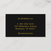 Honingbij en hart imker bijenstal geel zwart visitekaartje (Achterkant)