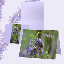 Honingbij en Hommel Paarse Notitiekaart