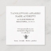 Honingbij en kroon goud en wit vierkante visitekaartje (Achterkant)