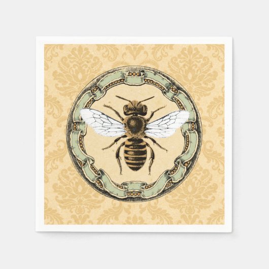 Honingbij en  Lijst 3 Servet (Voorkant)