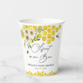 Honingbij en madeliefjes Sweet as Can Bee Baby sho Papieren Bekers (Voorkant)