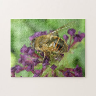 Honingbij en Paarse Bloemen Puzzel