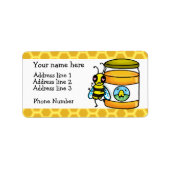 Honingbij en potje adreslabel etiket (Voorkant)