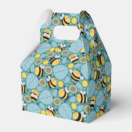 Honingbij en zonnebloemen bedankdoosjes (Voorkant Zijde)