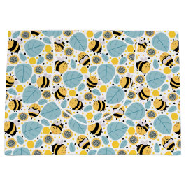 Honingbij en zonnebloemen groot cadeauzakje