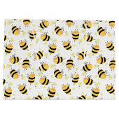 Honingbij en zonnebloemen groot cadeauzakje (Achterkant)