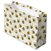 Honingbij en zonnebloemen groot cadeauzakje (Achterkant Gekanteld)